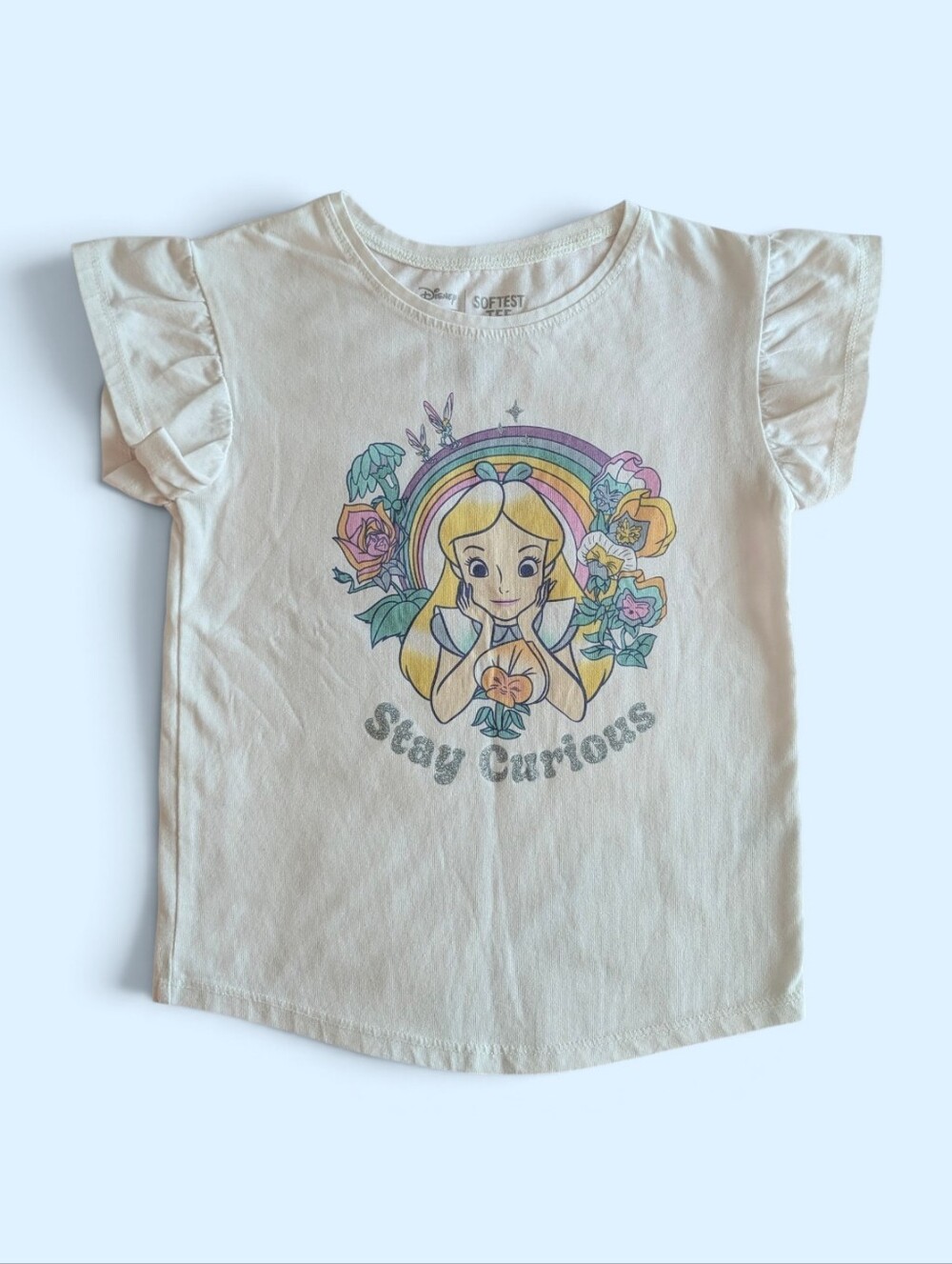 Kohl's Girls White Alice 'Stay Curious' Short-Sleeve Graphic Tee Size 5T
